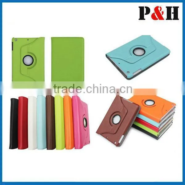 360 Degree rotation stand leather case For ipad Mini