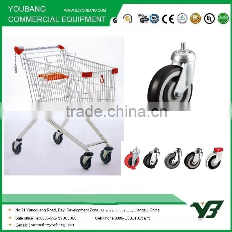 4 inch hand shopping trolley caster wheel for supermarket