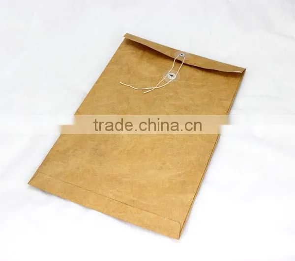 Logo printed tyvek envelope with string tie