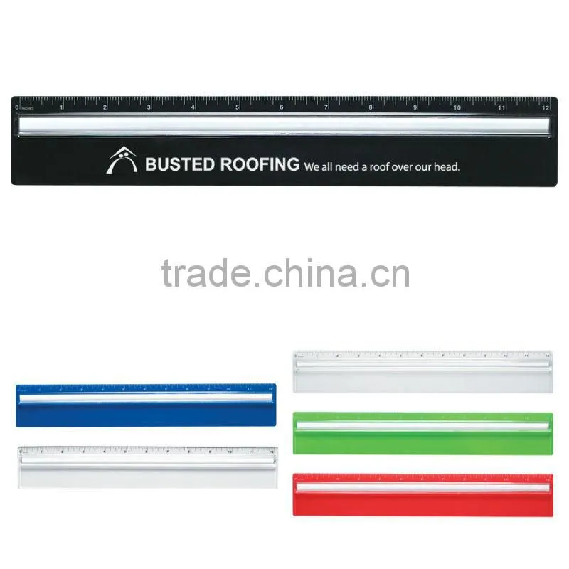 Plastic 12" Ruler With Magnifying Glass