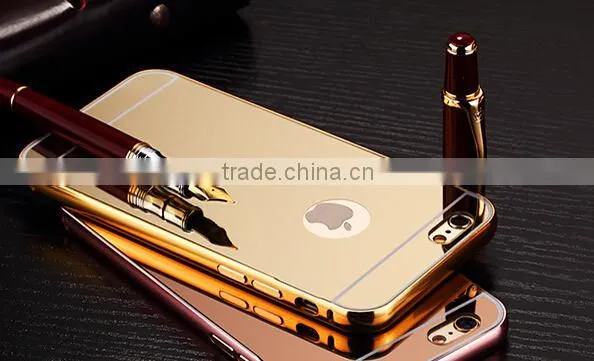 Gold luxury for iphone 6/5/5s/5cAluminum metal case acrylic back aluminum bumper