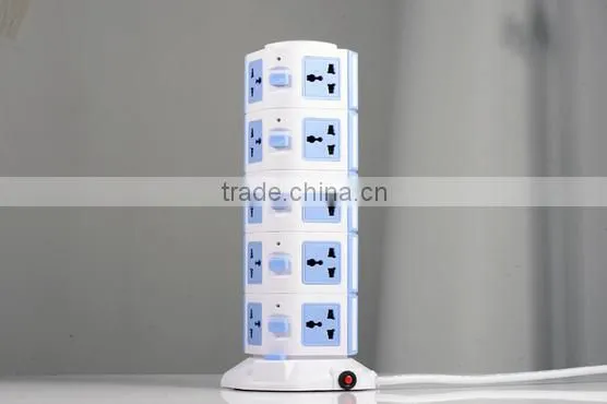 Tower Protected extension socket with Main Switch Indicator and Surge indicators, power converter, Electric Socket