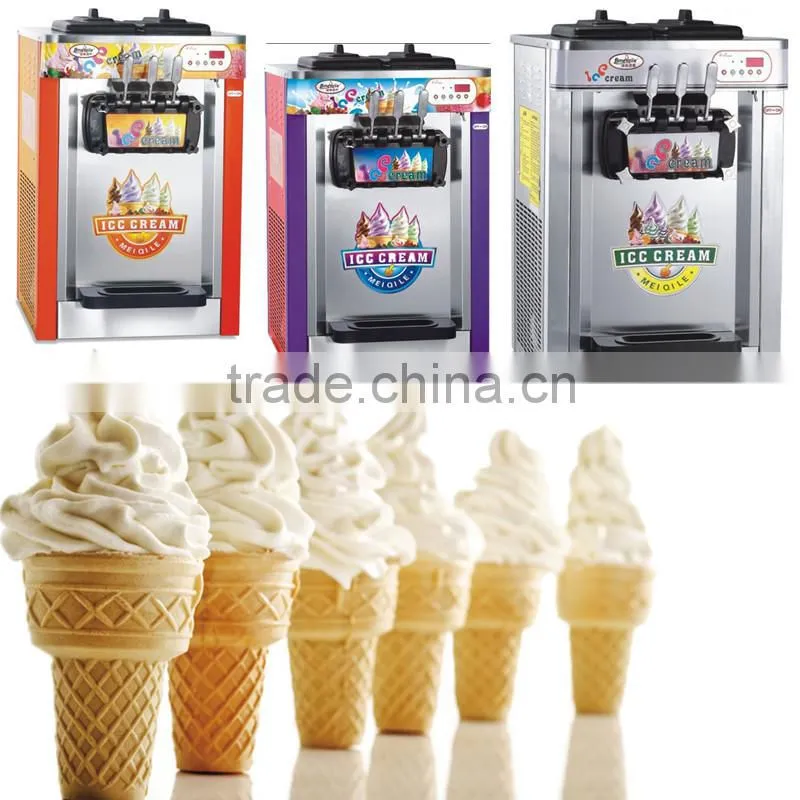 Hot Sell Soft Ice Cream Machine/ 3 Flavor Table Top Commercial Soft Ice Cream Machine for sale
