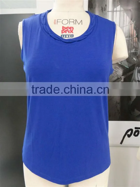 65 polyester 35 cotton wholesale t shirt sleeveless elegant style