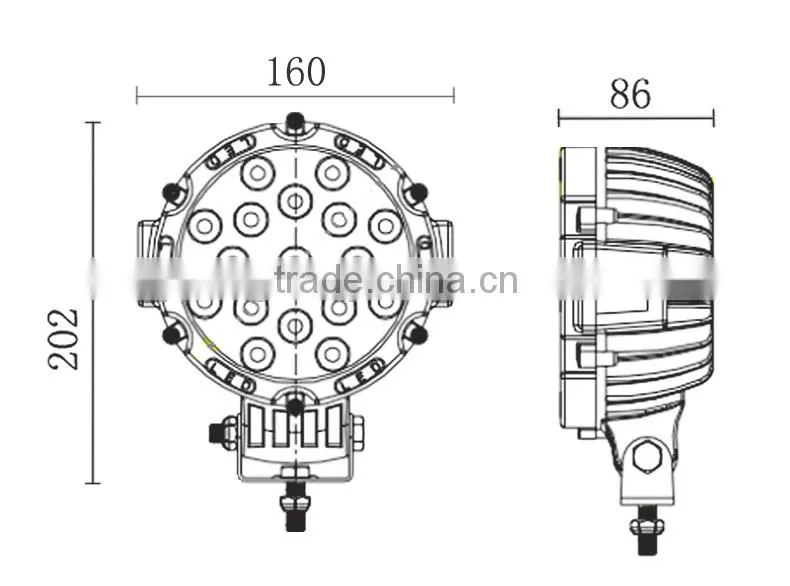 2015 hot 4x4 car accessories round 7 inch 51w led work light for jeep trucks