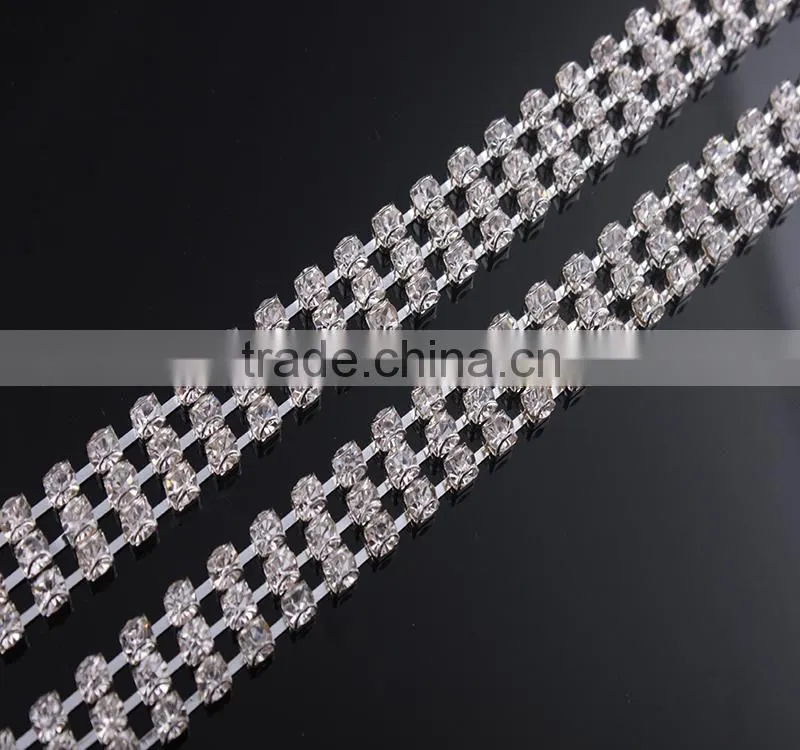 Machine cut good quality crystal rhinestone wholesale cup chain
