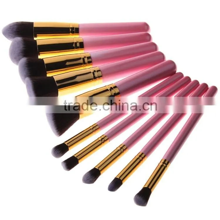 10Pcs Pro Makeup Blush Eyeshadow Blending Set Concealer Cosmetic Make Up Brushes Tool Eyeliner Lip Brushes