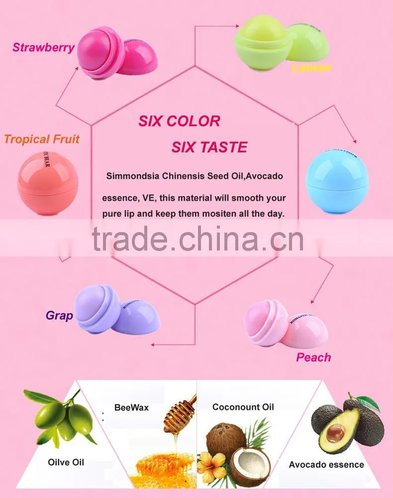 China Roamtic Bear natural lip balm cheapest ball shape lipstick