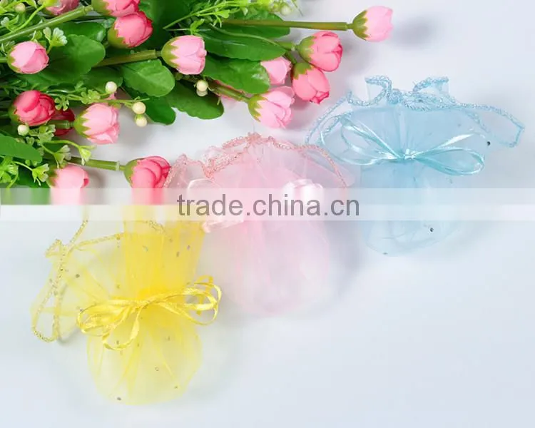 Drawstring Organza Jewelry Pouch Bag,Round Organza Gift Pouch