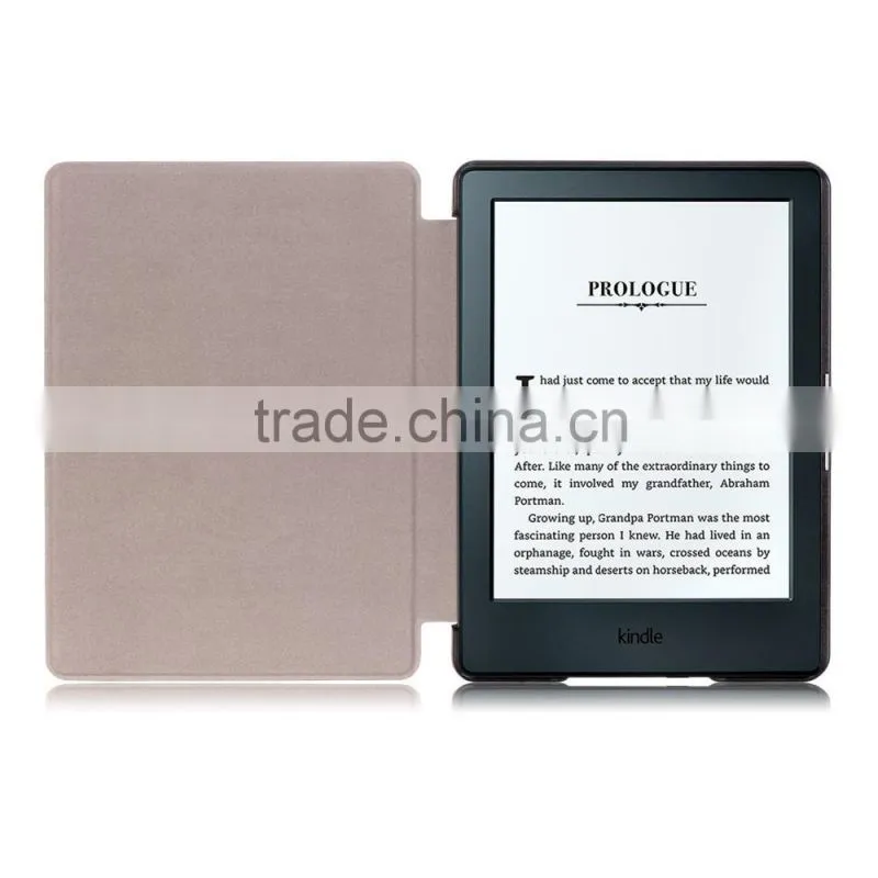 Flip Custom Design Leather Tablet Case OEM 6 inch Leather Case for e-Reader New Kindle 2016 8 Generation