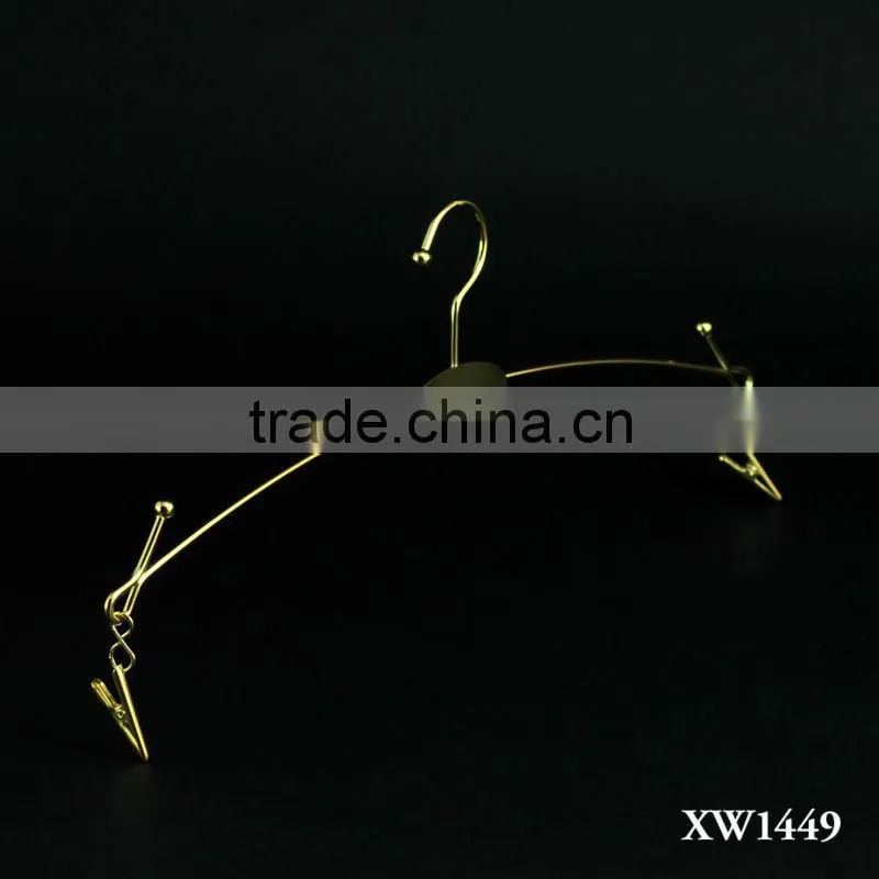 Japanese Metallic Lingerie Hanger with Clips for Luxury Sports Wear