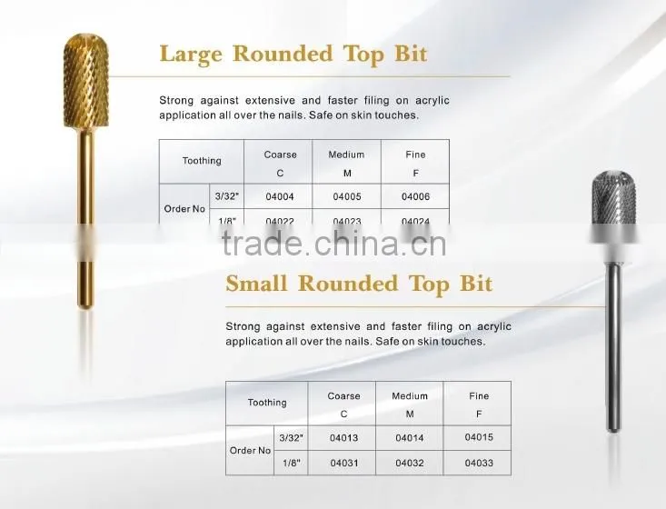 Spring hot Tungsten Steel Grinding Head Tool Nail Drill Bit Gold Plated for Nail Art Polish Machine nail tools styling tools
