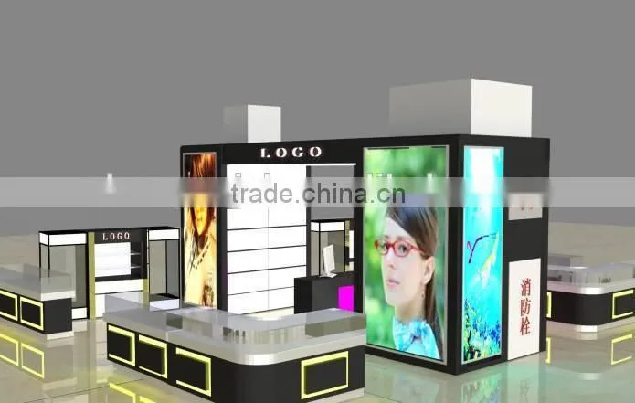 modern optical showcase, wall mounted eyewear display