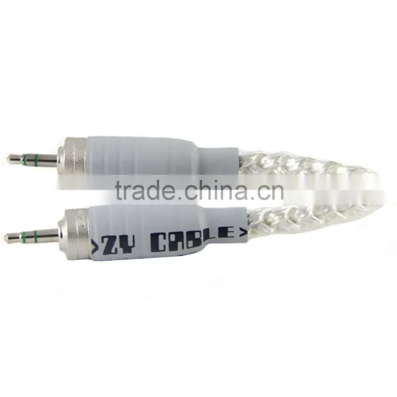 silver cable 3.5mm MALE to MALE Stereo Audio Cable Moon goddes & Plug CANARE F12