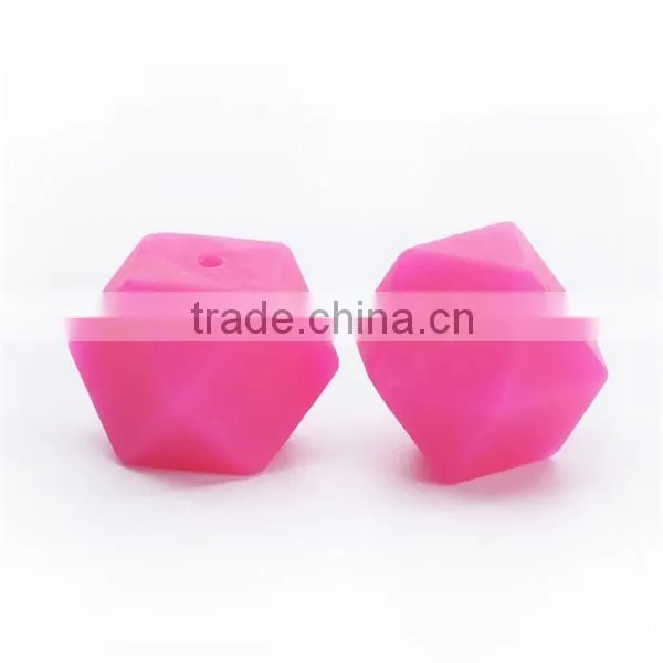 BPA Free FDA Approved Hexagon Grey Marble Silicone Beads for DIY silicone necklaces