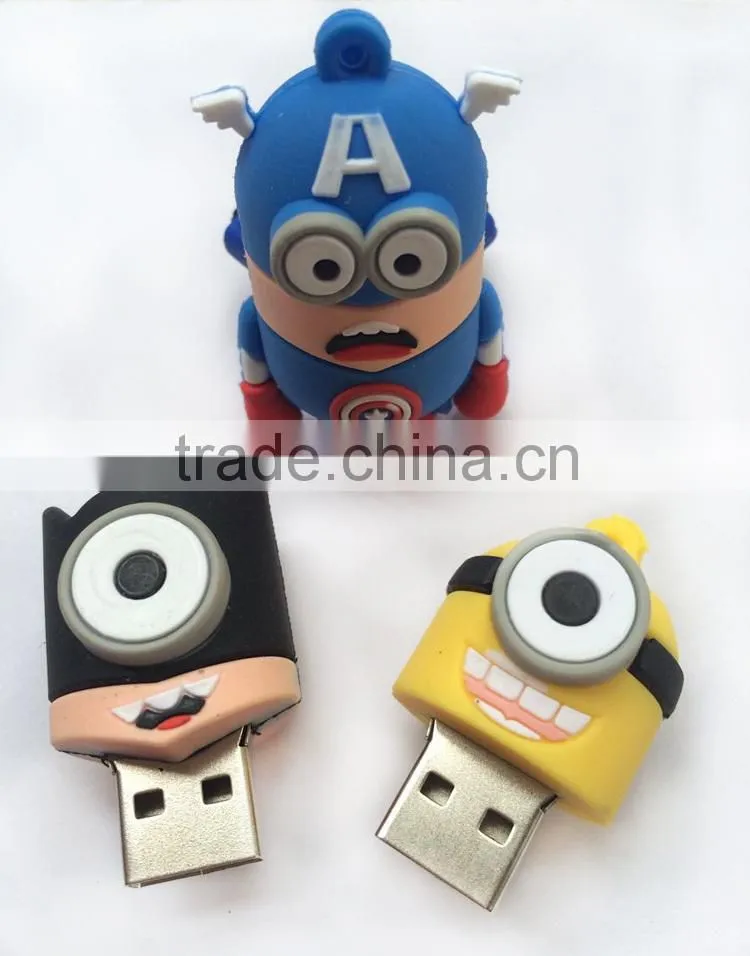 New cartoon character usb flash drive,128mb,256mb,512mb,1GB,2GB,4GB,8GB and even to 1tg capacity bulk cheap in China alibaba
