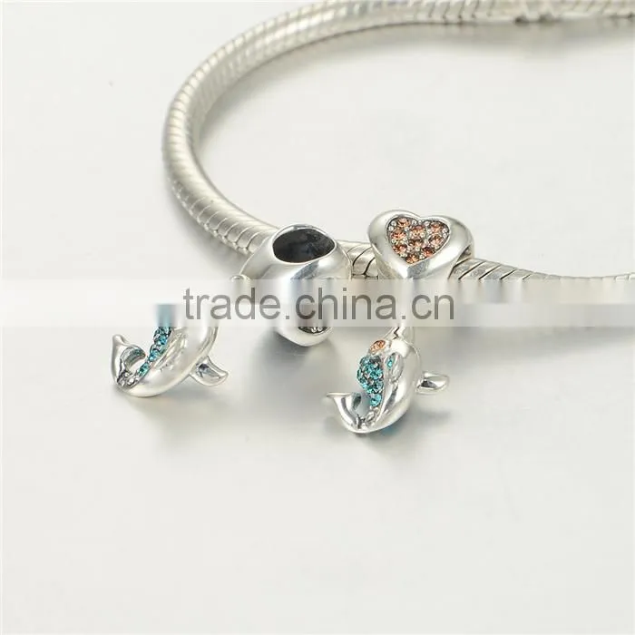 Fashionable Lovely Dolphin Design S925 Jewelry Bracelet Charms