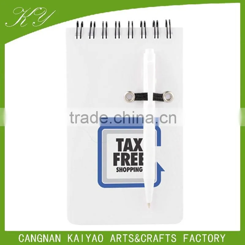 2016 promotion stationery notepad plastic pp cover notebook with pen