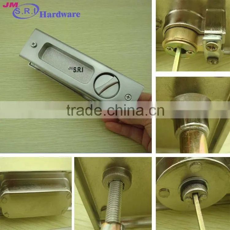 Hot sale rectangle zinc alloy sliding door lock , sliding door key lock , hidden door lock