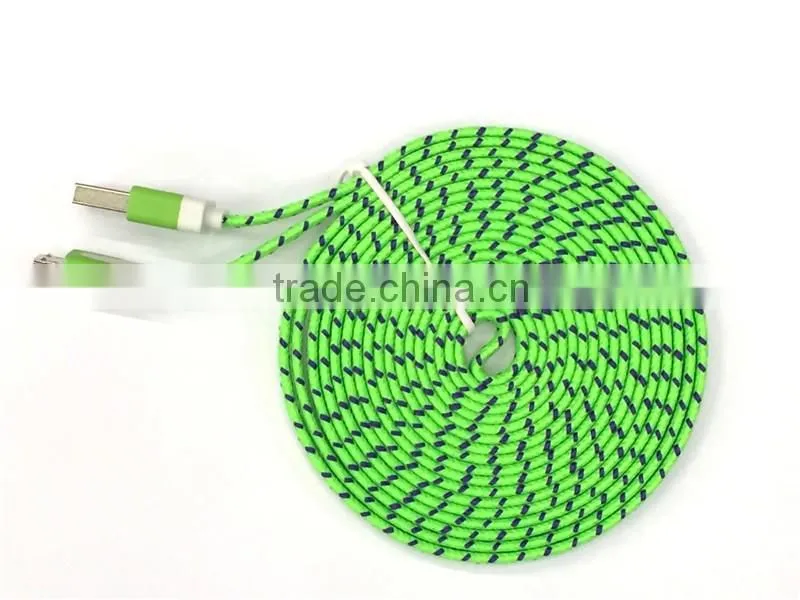Mobile phone accessory micro data cable colorful weave usb cable