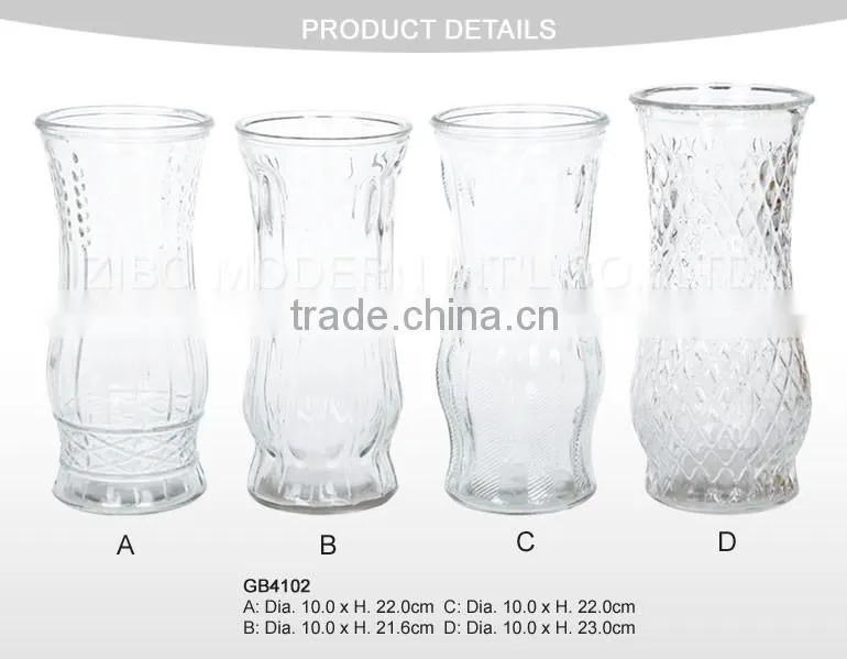 Colored Glass Vases Semi-Color Sprayed Cheap Colored Glass Flower Vase