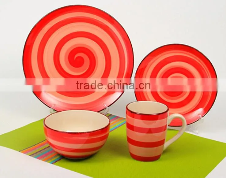 Cheap colorful porcelain wholesale dinner set with nice design