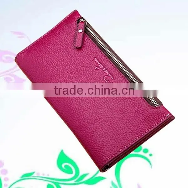 Fancy credit card holder with single zipper design hand purse for ladies