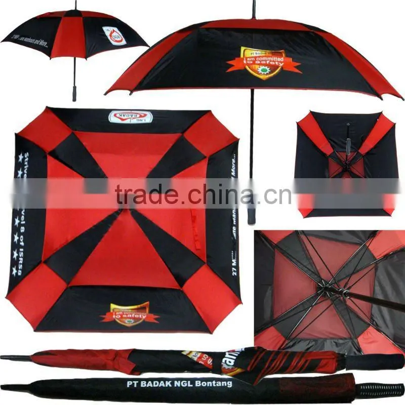 big double canopy green golf umbrella