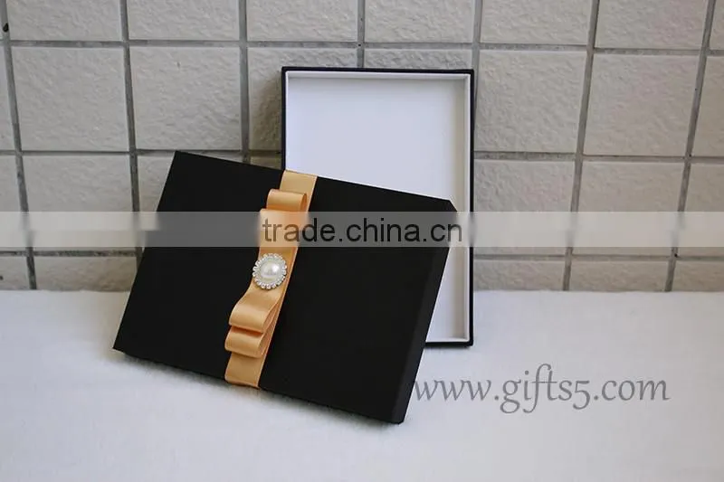 Handmade Black wedding invitation packaging boxes
