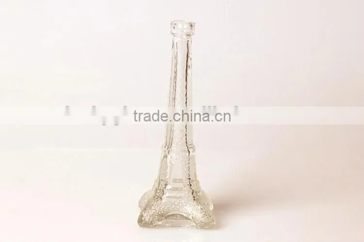 clear eiffel tower glass jar bottle for flower or artwork