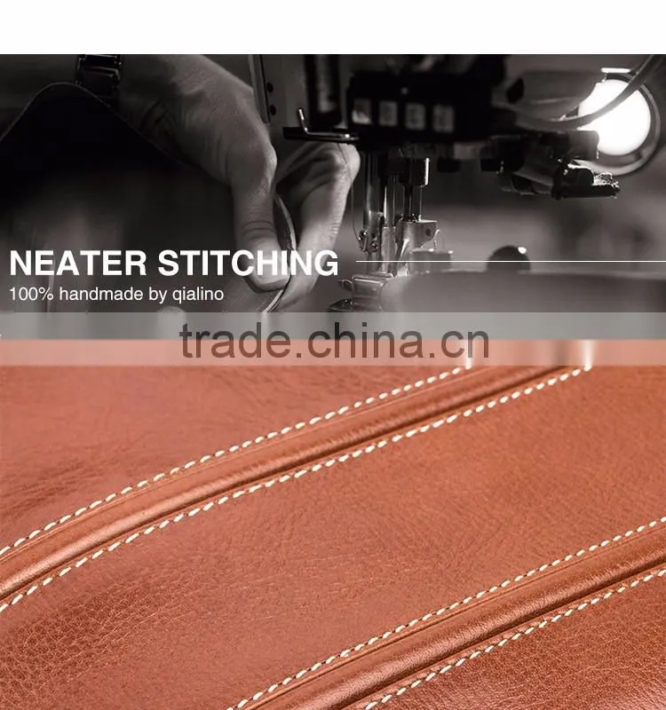 QIALINO designer genuine leather business bag men's genuine leather laptop bag for macbook air/pro 12 13
