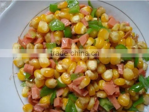 canned sweet corn in preseved vegetables