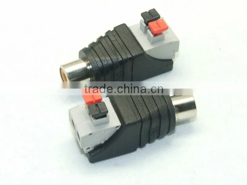 RCA PLUG RCA female plug RCA to 2pin spring connector CAT5 CAT6 Cable to AV Phono Male RCA Connector Jack Plug for CCTV