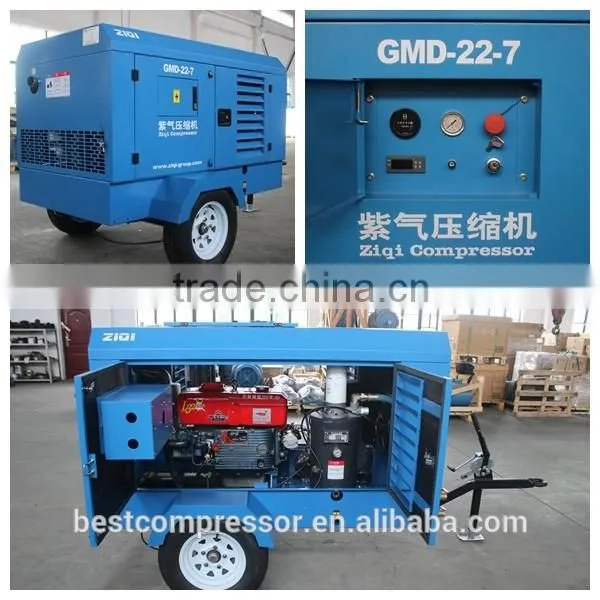 GMD portable diesel driven screw air compressor