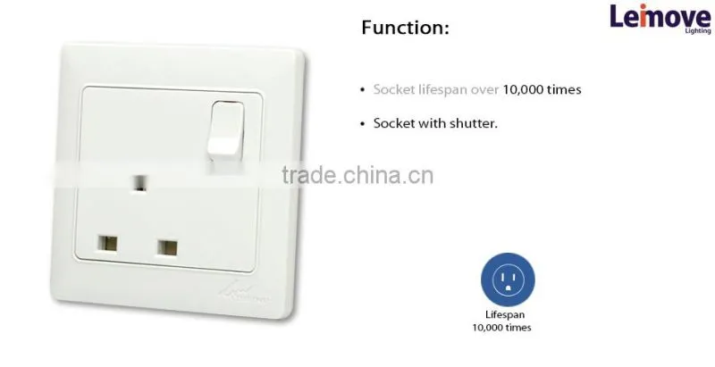 universal energy saving ac 220v wall socket with fuse