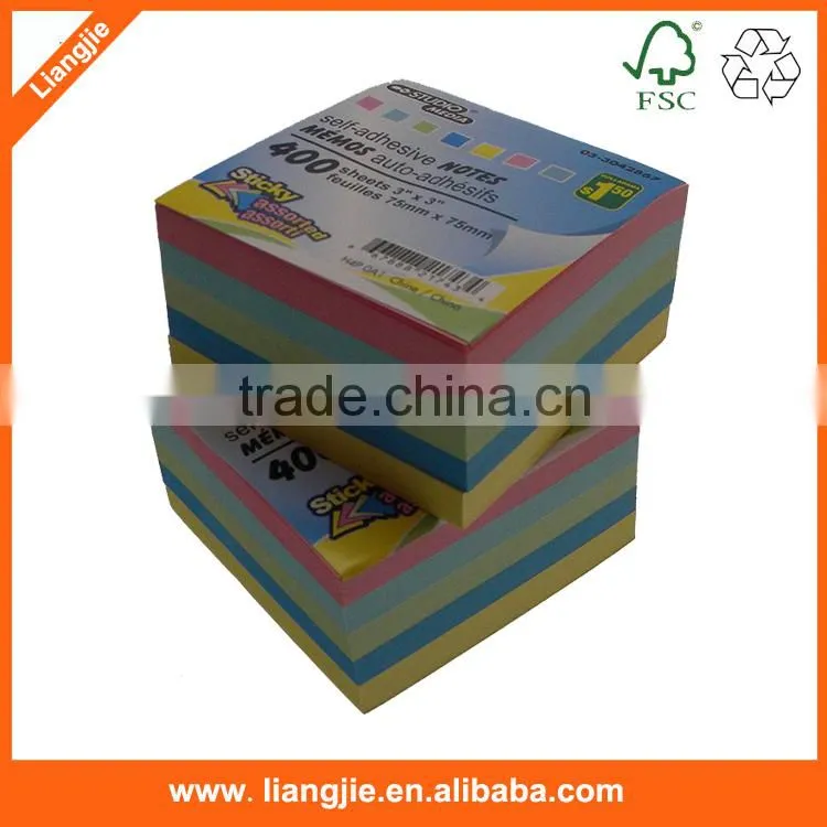 manufacturer custom neon paper sticky note pad,self-adhesive note pad