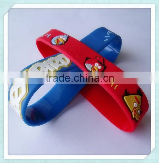 2015 custom cute pvc wristband 3d rubber band bracelet maker