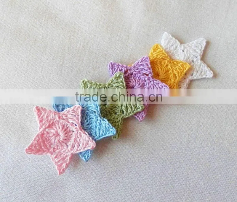 Crochet Multicolor Star Appliques,Supplies,Sewing