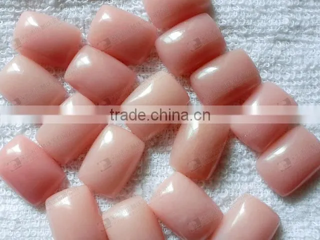 Rectangle shaped pink opal cabochons