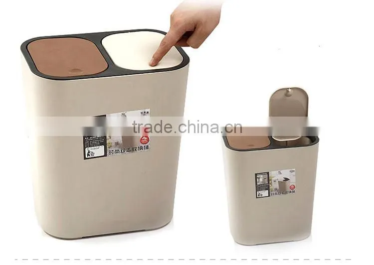 Professional manufacturer for plastic double lids trash can
