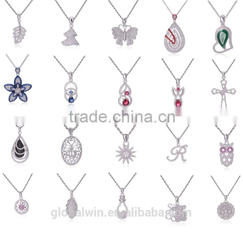Fashion Simple S Shape Solid 925 sterling Silver Letter Bead Necklaces Pendant