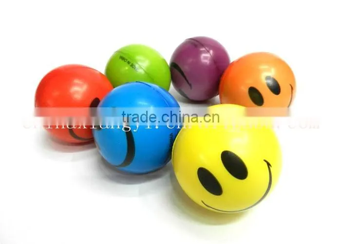 Smiling face ball High quality children toy balls Soft anti stress ball,PU foam Ball