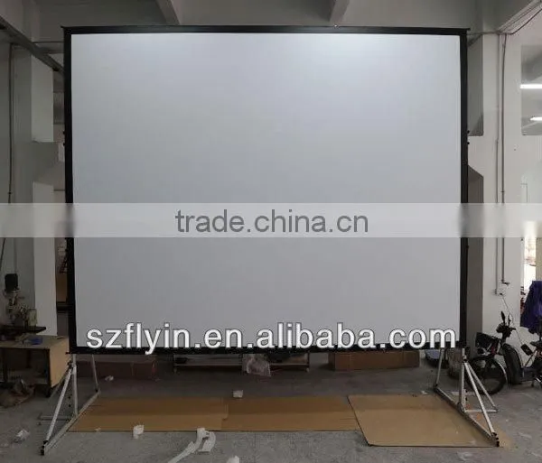 High quality ! front and Rear Easy folding screen with wheel wFlight Case Projector screen