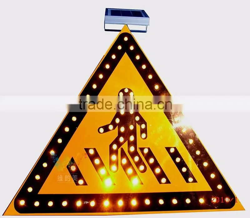 High quality aluminum sign international solar powered SLOW warning sign board