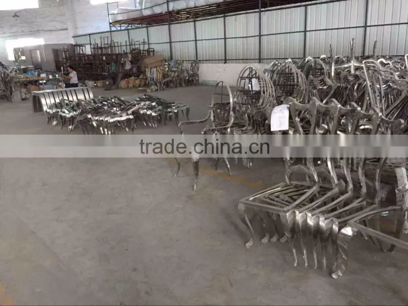 wholesale hotel used golden stainless steel chair