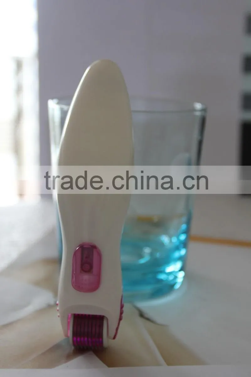 L007 Diamond Titanium Needle Vibration Skin Dermaroller for Acne Scar Removal