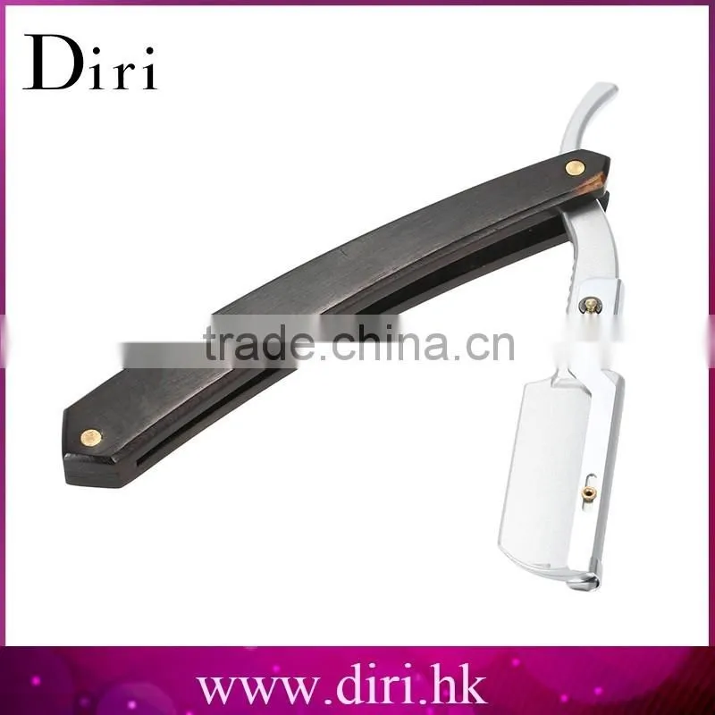 Traditional Style Solid Wood Handle Folding Razor Shaving Knife