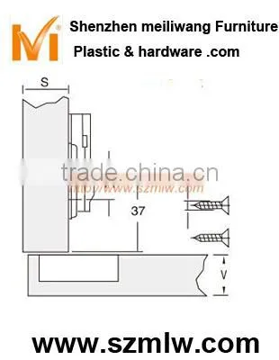 40mm thick door concealed inset hinge