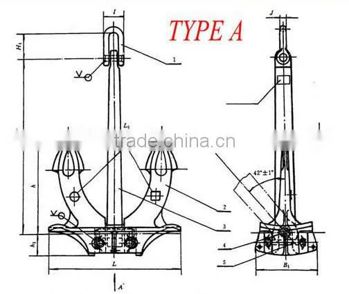 Hall type stockless marine anchor