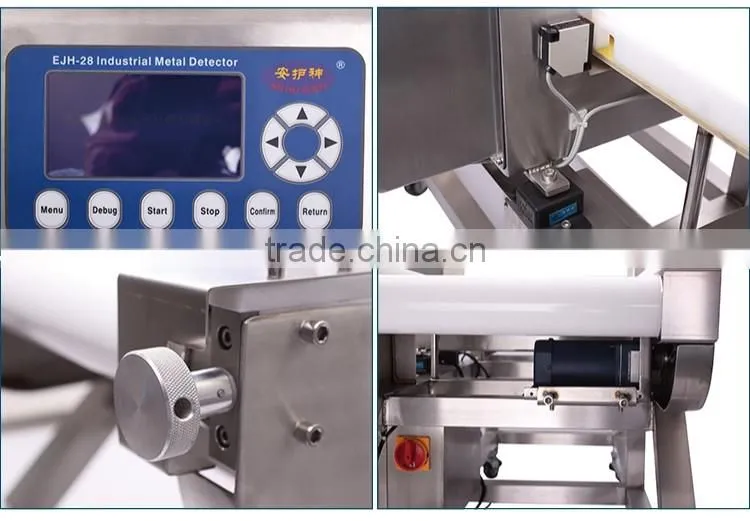 Auto-conveying all-metal food detector with LCD display